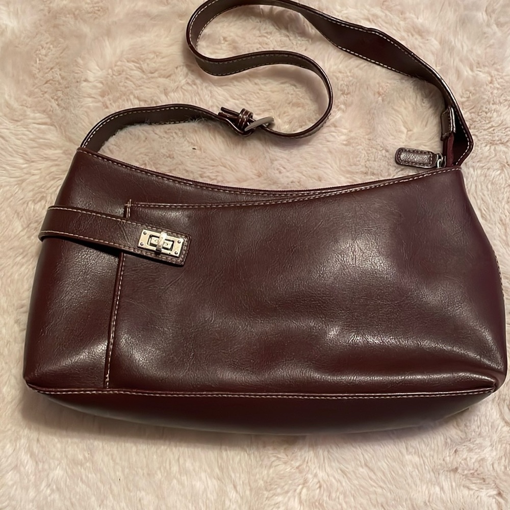 Vegan brown shoulder bag